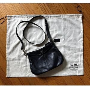 Coach Black Leather Crossbody Purse Shoulder Bag With Dust Bag and Hang Tag